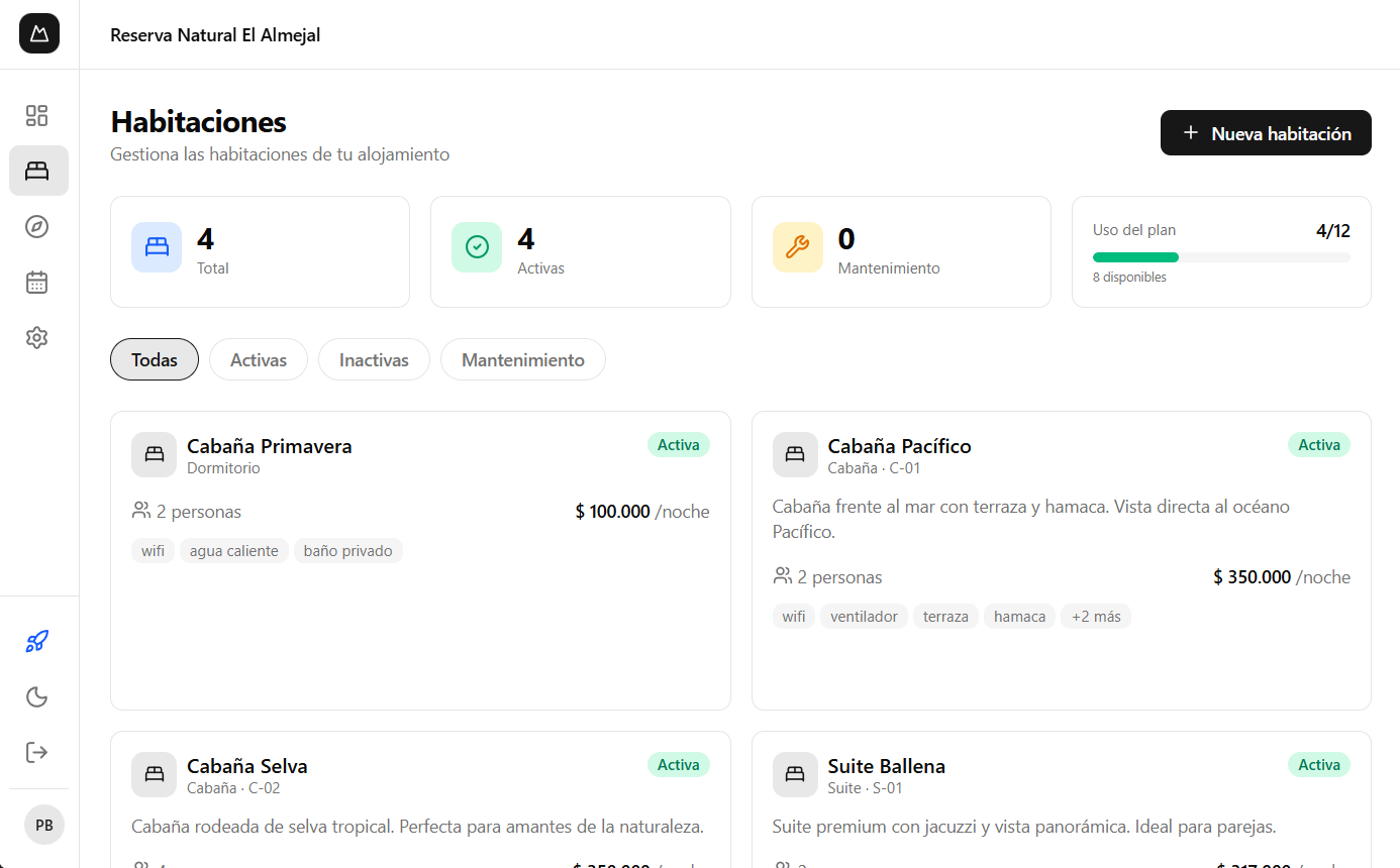 Vista de habitaciones en Lodgelys